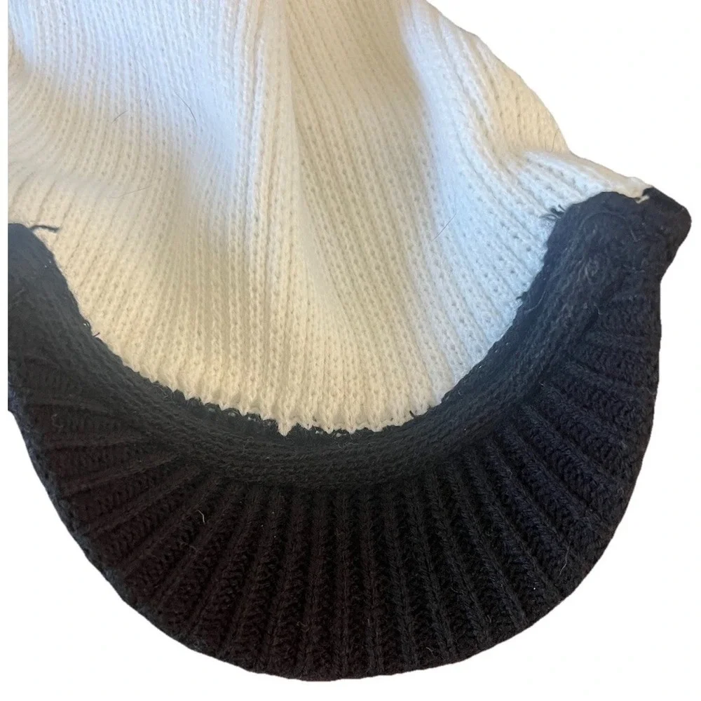 Reebok Carolina Panthers‎ Women's Knit Cap Hat One Size Black Cream Logo NFL